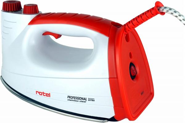 Rotel Professional Extra Dampfbügeleisen mit Edelstahlsohle rot
